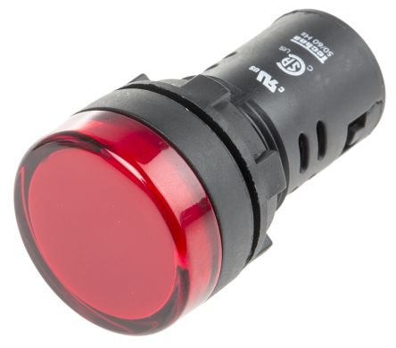 CMD7637946 Red LED Pilot Light, 22mm Cutout, IP65, 230 V ac