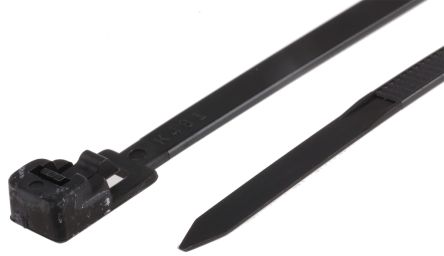 CMD8111795 Black Nylon Releasable Cable Tie, 125mm x 4.5 mm
