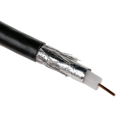 CMD9135051 Black Unterminated to Unterminated RG6 Coaxial Cable, 75 Ω 6.5mm OD 100m