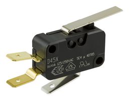 D459-V3LD Microswitch, Snap Action, Straight Lever, SPDT, Quick Connect