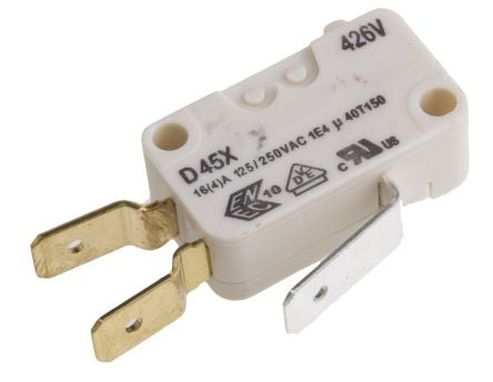 Button Microswitch, 16 A @ 250 V ac