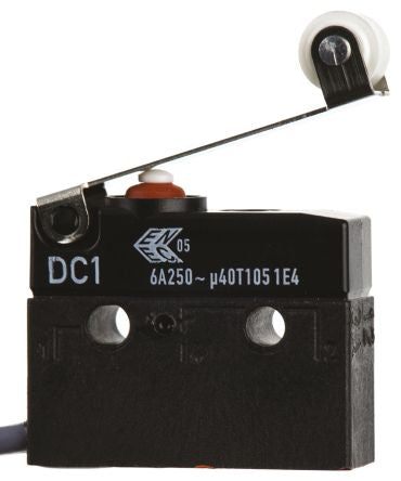 ROLLER LEVER, SPDT, WIRE LEADED,6A,48VDC