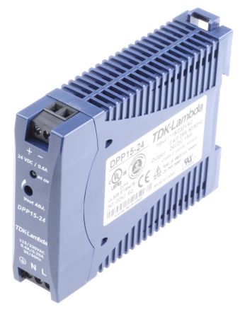 DPP15-24 DPP DIN Rail Panel Mount Power Supply, 24V dc
