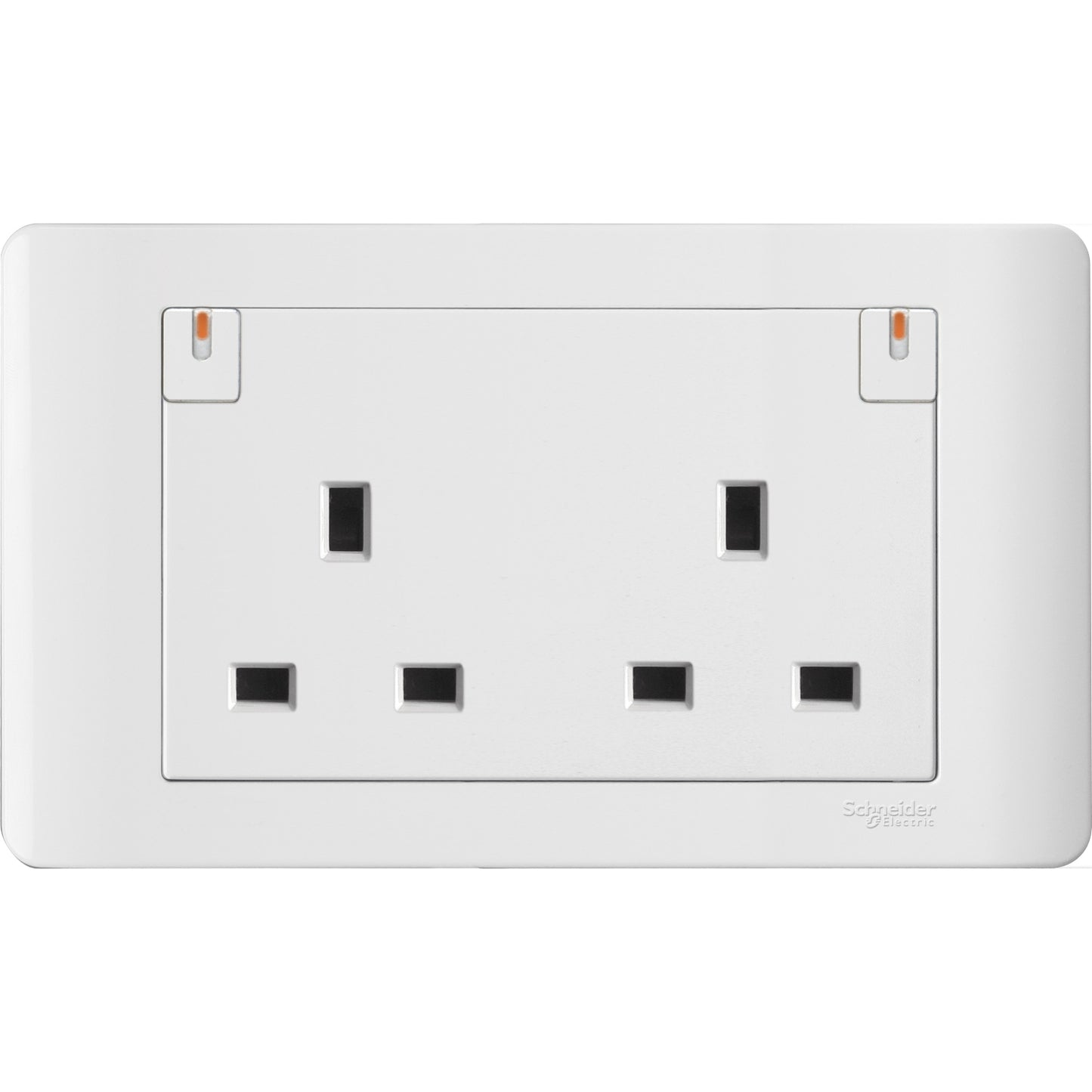 13A Twin Gang Double Pole Switched Socket White