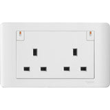 13A Twin Gang Double Pole Switched Socket White