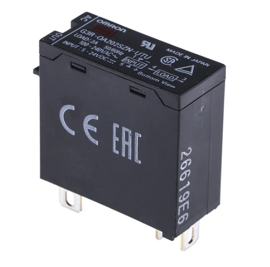G3R-OA202SZN DC5-24 G3R-O Series Solid State Relay, 2 A Load, DIN Rail Mount, 240 V ac Load, 32 V dc Control