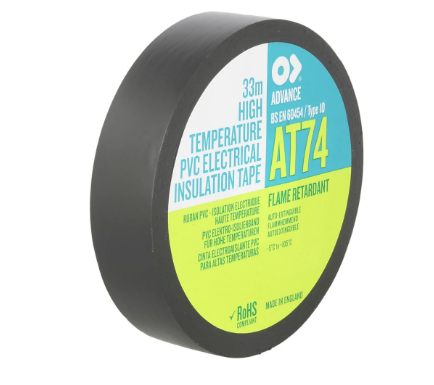 193608 AT74 Black Electrical Tape, 19mm x 33m