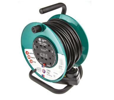JJR43013RCD Schneider Electric 30m 4 Socket Type G - British Extension Reel Open Reel, 240 V
