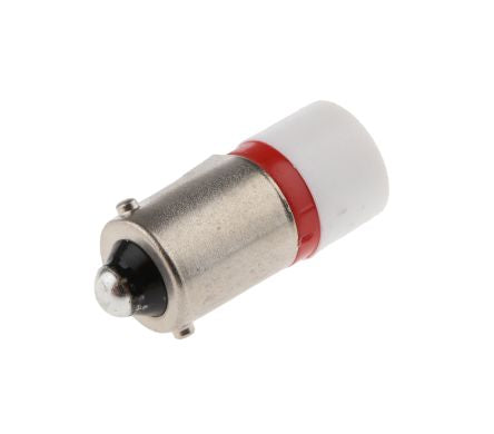 LED Reflector Bulb, BA9s, Red, Single Chip, 10mm dia., 130 V ac