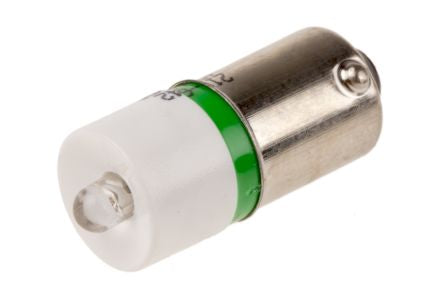 LED Reflector Bulb, BA9s, 48 V ac/dc, Green, Single Chip, 10mm dia.