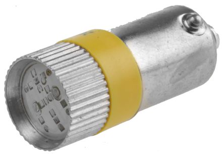 LED Reflector Bulb, BA9s, Yellow, Multichip, 10mm dia., 24 V ac/dc