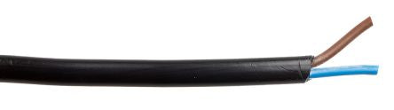 Mains Power Cable, Black Polyvinyl Chloride PVC Sheath 100m, 3 A