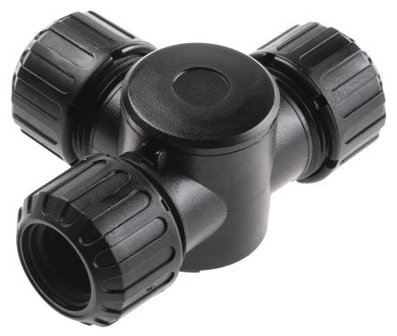 ASF16X3/T/BL Cable Conduit Fitting, Nylon 66 Black 16mm nominal size IP66, IP67 M16