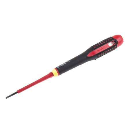 BE-8010S Bahco Slotted Screwdriver, 2.5 x 0.4 mm Tip, 75 mm Blade, VDE/1000V, 178 mm Overall