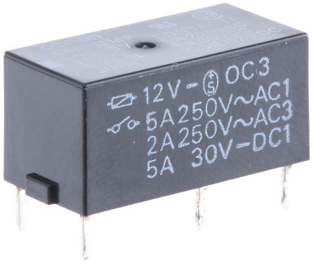 G6B-1114P-US-SV 12DC PCB Mount Power Relay, 12V dc Coil, 5A Switching Current, SPST