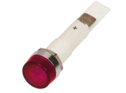 C027700NAO Red neon Indicator, Solder Tab Termination, 230 V ac