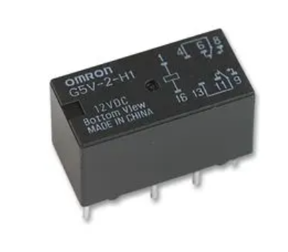 G5V-2-H1 DC12 Signal Relay, 12 VDC, DPDT, 1 A, G5V-2, Through Hole, Non Latching