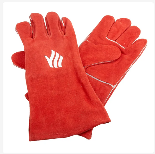 LW93/L Polyco Healthline Red Leather Gloves, Size 9