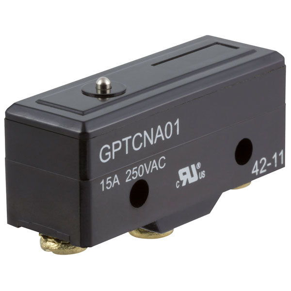 GPTCNA01 SPDT-NO/NC Button Microswitch, 15 A