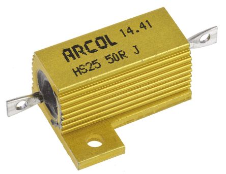 HS25 50R J Aluminium Housed Axial Wire Wound Panel Mount Resistor