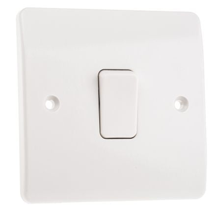 K4871 WHI 10 A Flush Mount Plate Light Switch MK White 7 mm, 2 Way Screwed