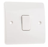 K4871 WHI 10 A Flush Mount Plate Light Switch MK White 7 mm, 2 Way Screwed