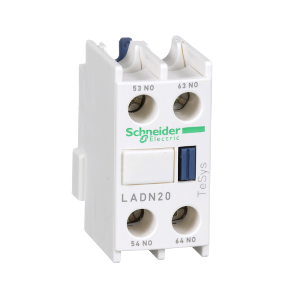 LADN20 - Schneider Electric - Auxiliary contact block, TeSys D, 2NO, front mounting, screw clamp terminals