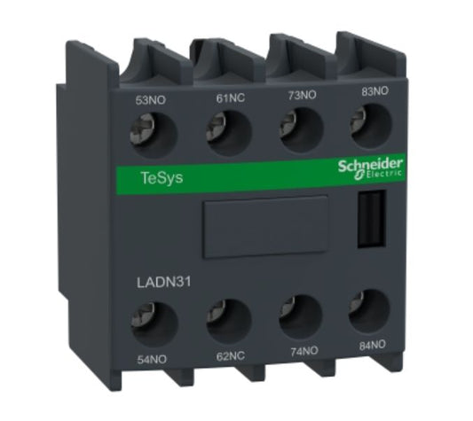 LADN31 - Schneider Electric - Auxiliary contact block, TeSys D, 3NO + 1NC, front mounting, screw clamp terminals