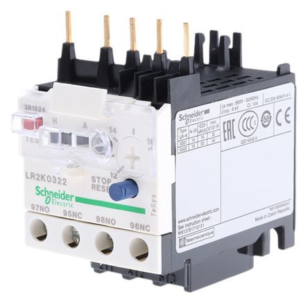 LR2K0322 Thermal Overload Relay NO/NC, 16 A, 250 V dc, 690 V ac