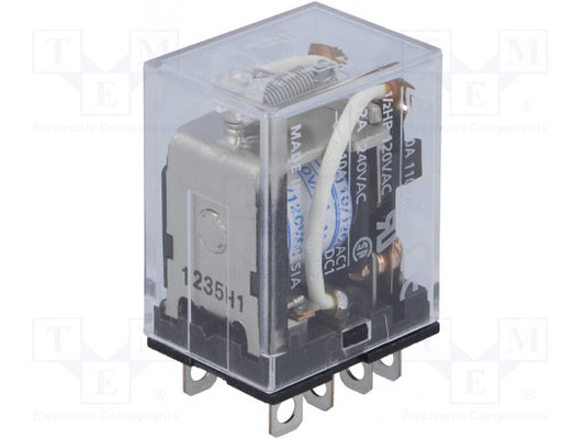 LY2 110/120AC Non-Latching Relay - DPDT, 110/120V ac Coil, 10A , 2 Pole