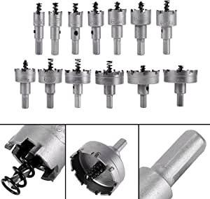 M9NC5X2VGR 13Pcs Hole Saw Drill Bit,Stainless Steel Hole Saw Drill Bits,for Bench Drill, Electric Drill Chuck with The Use of Machine Tools 10mm