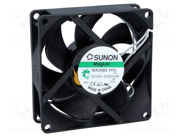MA2082-HVL.GN AC Axial Fan, 220V to 240V, Square, 80 mm, 25 mm, Vapo Bearing, 41 CFM