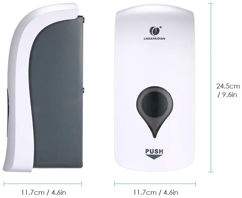 ME-H24403W 1000ml No Drilling Wall Mounted Soap Dispenser Shower Gel Liquid