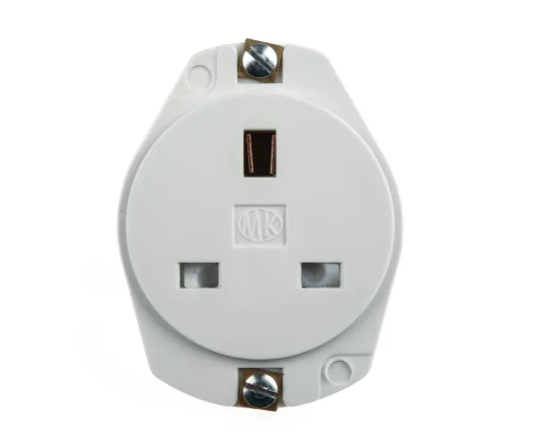K735 WHI MK Electric Panel Mount White 1 Gang Plug Socket, 13 A Indoor, Type G - British
