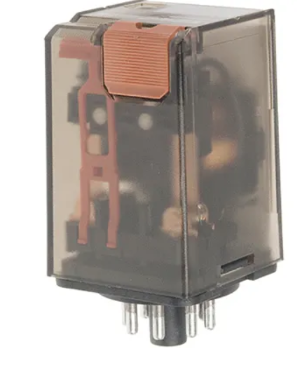 MT221110 Shrack, RELAY, MULTIMODE, 110 VDC, 2 CO CONTACTS, 8 PIN, W/ TEST BUTTON