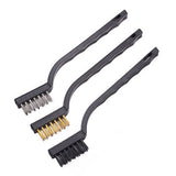 Mini Wire Brush 9Pcs Mini Wire Brush Set, Curved Handle Masonry Wire Brush