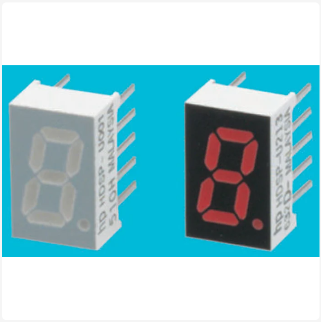 HDSP-U203 Broadcom 7-Segment LED Display, CC Red 5.4 mcd RH DP 8mm