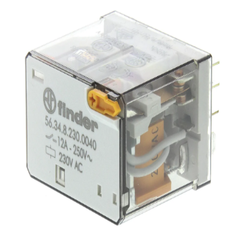56.34.8.230.0040 Plug In Power Relay, 230V ac Coil, 12A Switching Current, 4PDT