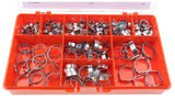 CMD292524 - 200 Piece Zinc Plated Steel O Clip Hose Clip Kit, 5 → 7mm and 23 → 27mm Inside Diameter