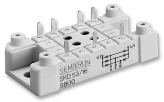 SKD53/16 Bridge Rectifier Diode, Three Phase, 1.6 kV, 53 A, Module, 1.5 V, 7 Pins
