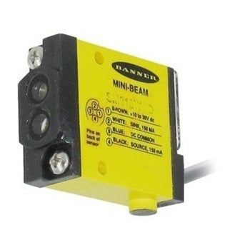 SM312WQD Diffuse Photoelectric Sensor with Block Sensor, 130 mm Detection Range