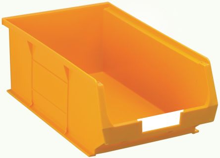 CMD4844113 Yellow Plastic Stackable Storage Bin, 130mm x 205mm x 350mm