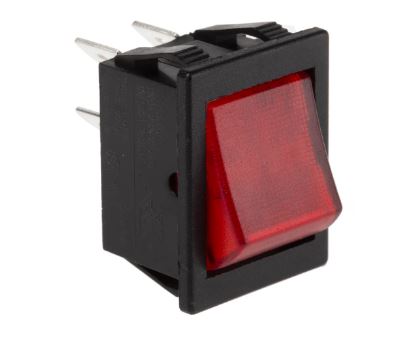 C1353ALNAE Illuminated Double Pole Single Throw (DPST), Latching Rocker Switch