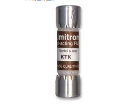 KTK-R-1 Fuse, Industrial / Power, LIMITRON KTK-R, 1 A, 600 VAC