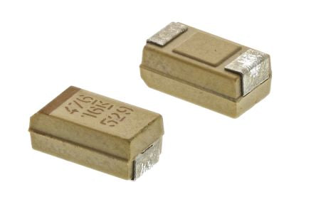 T491C476K016AT Tantalum Capacitor 47μF 16V dc MnO2 Solid ±10% Tolerance