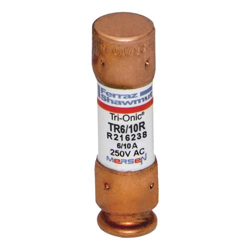 TR6/10R Fuse, Time Delay, Class RK5, Rejection Style, 200kA AC/20kA DC, 250VAC/DC, 6/10A