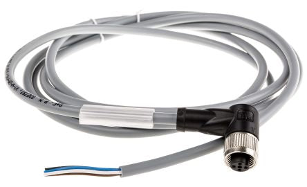 V1-W-2M-PVC Right Angle M12 to Unterminated Cable assembly, 4 Core