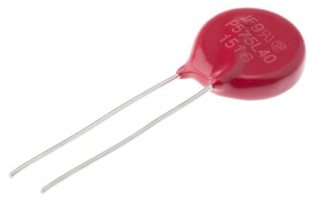 V575LA40AP TVS Varistor, MOV, 575 V, 730 V, LA Series, 1.5 kV, Disc 14mm