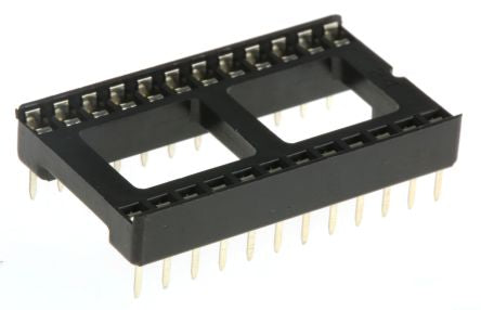 W3124TRC Pitch Vertical 24 Way Stamped Pin Open Frame IC Dip Socket