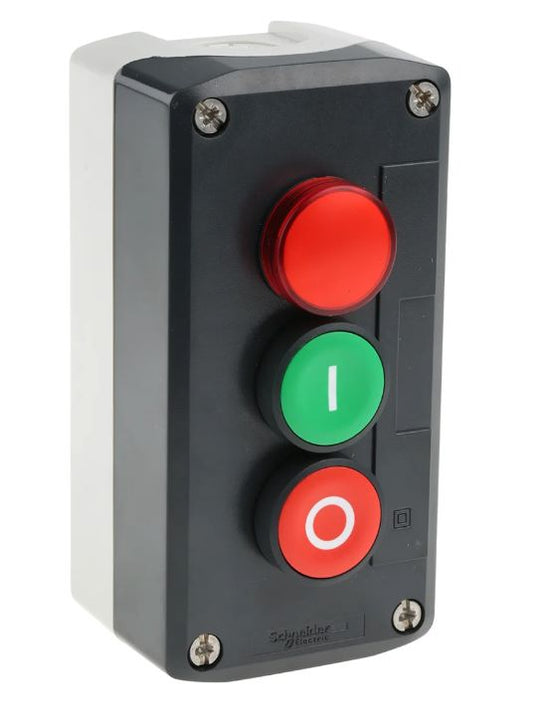XALD363G - Schneider Electric - Spring Return Enclosed Push Button, Polycarbonate, I, O, IP66, IP67, IP69K